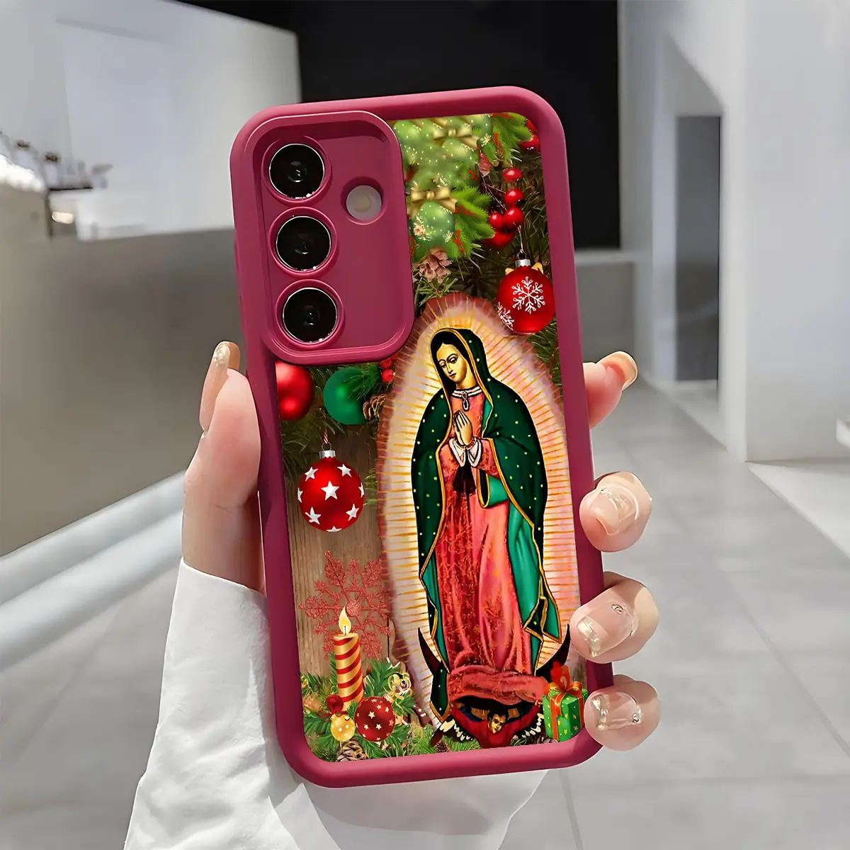 Virgin Mary Virgen Guadalupe Pattern Smartphone Case - Enhanced Camera Protection, Shockproof, Skin-Friendly Soft Cover for Samsung Galaxy S21-S26 Ultra Plus, A13-A17, A33-A36, A52-A54, Note20 Ultra (Flash, Boy, Handheld Cellphone Accessory), Wireless