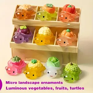 20 Mini Glow-In-The-Dark Turtle Beads Set, Cute Animal Beads with Fruit Charm, DIY Jewelry Making, Crafts, Party Gifts, Art Charms