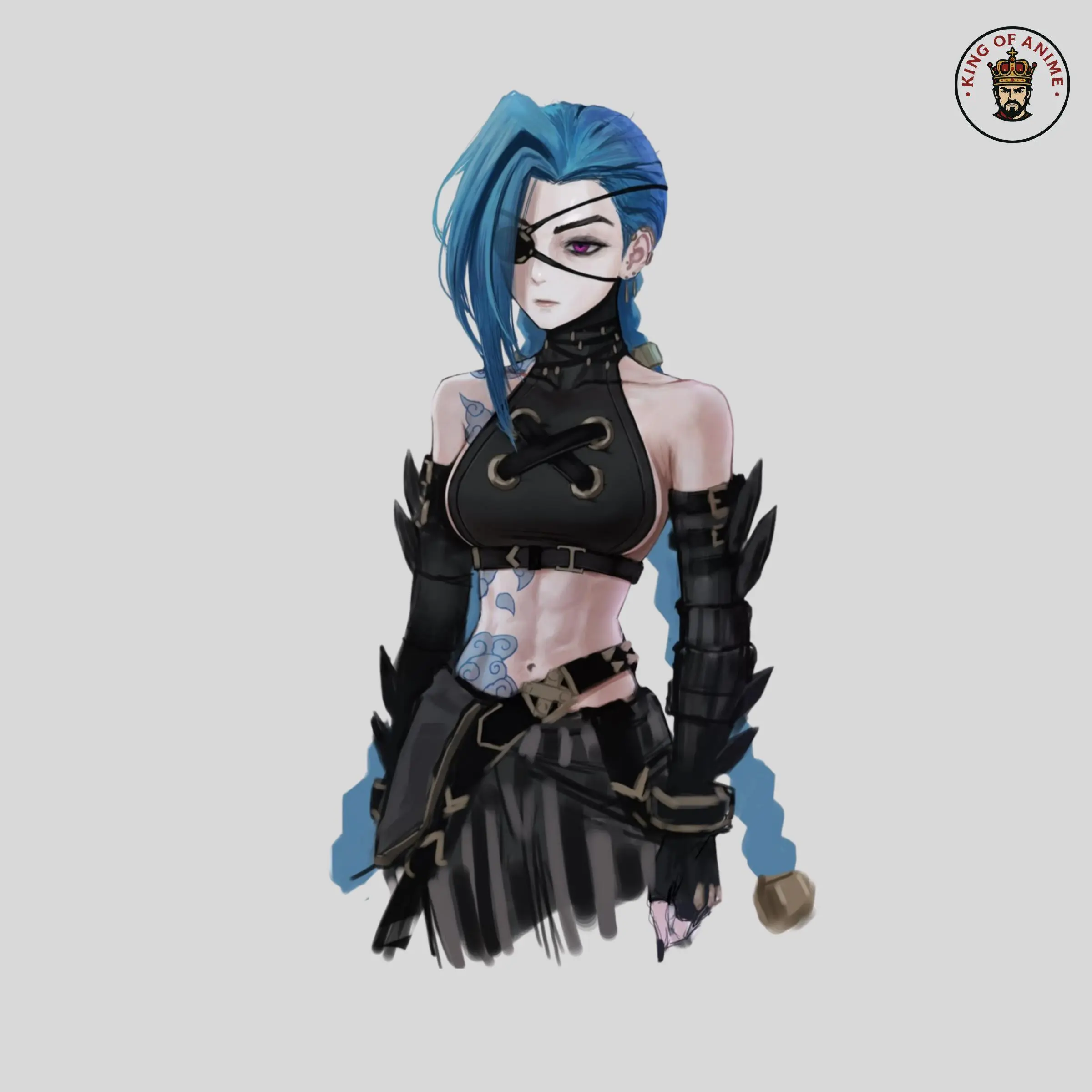 Anime Waifu Jinx Sticker – Edgy Dark Aesthetic Character Art- Waterproof Sticker for Laptop, Notebooks, Scrapbooks