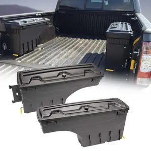 CROSSDESIGN Truck Bed Storage Box Toolbox LH&RH Fit For 02-18 Dodge Ram 1500 2500 3500 Lockable Storage Truck Bed Tool Box Driver Side Passenger Side