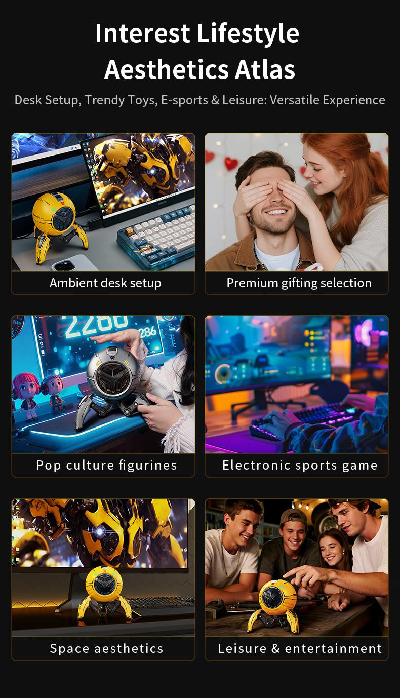 Officially Licensed Transformers Bumblebee Bluetooth Speaker (2026 New) – RGB Light, 10W Bass Subwoofer, Wireless BT 5.4, Karaoke Mode, TWS Stereo Pairing, Gaming Desk Smart , PC, iPhone & Android Compatible, Cool Tech Gift for Men, TF-Y17Pro Model Audio