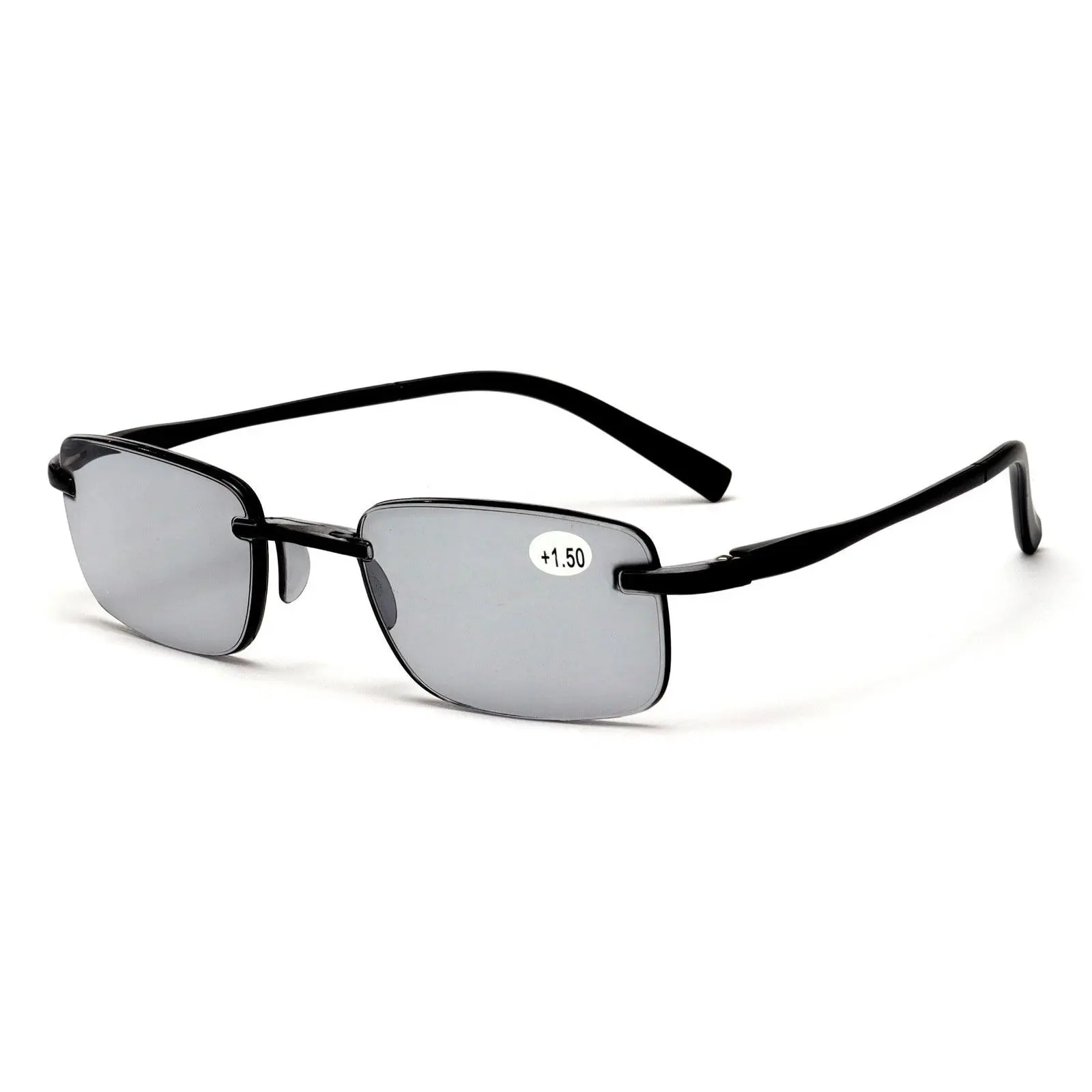 Men Tinted Lightweight Rimless Reading Glasses - UV Protection Sunglasses Reader