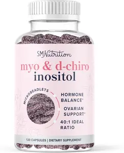 Myo-Inositol & D-Chiro Inositol for Women | Microbeadlet Technology to Regulate Menstrual Cycle & Support Ovarian Health | 120 Microbeadlet Capsules