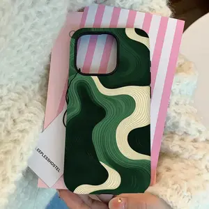 Green Abstract Stripe Phone Case Film Shell For IPhone 17Air 17 16 15 14 13 12 11 Pro Max Plus Anti fall anti scratch phone case