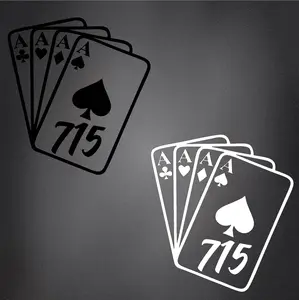 4 Aces car/truck decal - Any area code !