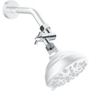 Metal Shower  Elbow Adapter, 360 ? Adjustable Swivel Brass Showerhead Adapter for Fixed and Rain Showerhead, Stainless Steel Wall Mounted Shower Connector, Chrome