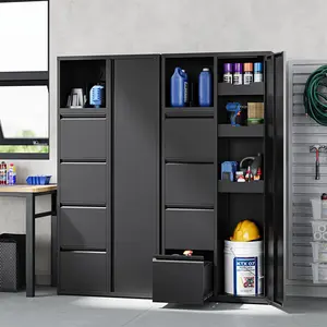 Yizosh Metal Garage Storage Cabinet with 4 Drawers, 71" Heavy Duty Tool Cabinet with Door,Tall Steel Storage Cabinet,Utility Tool Cabinet for Garage,Warehouse,Workshop