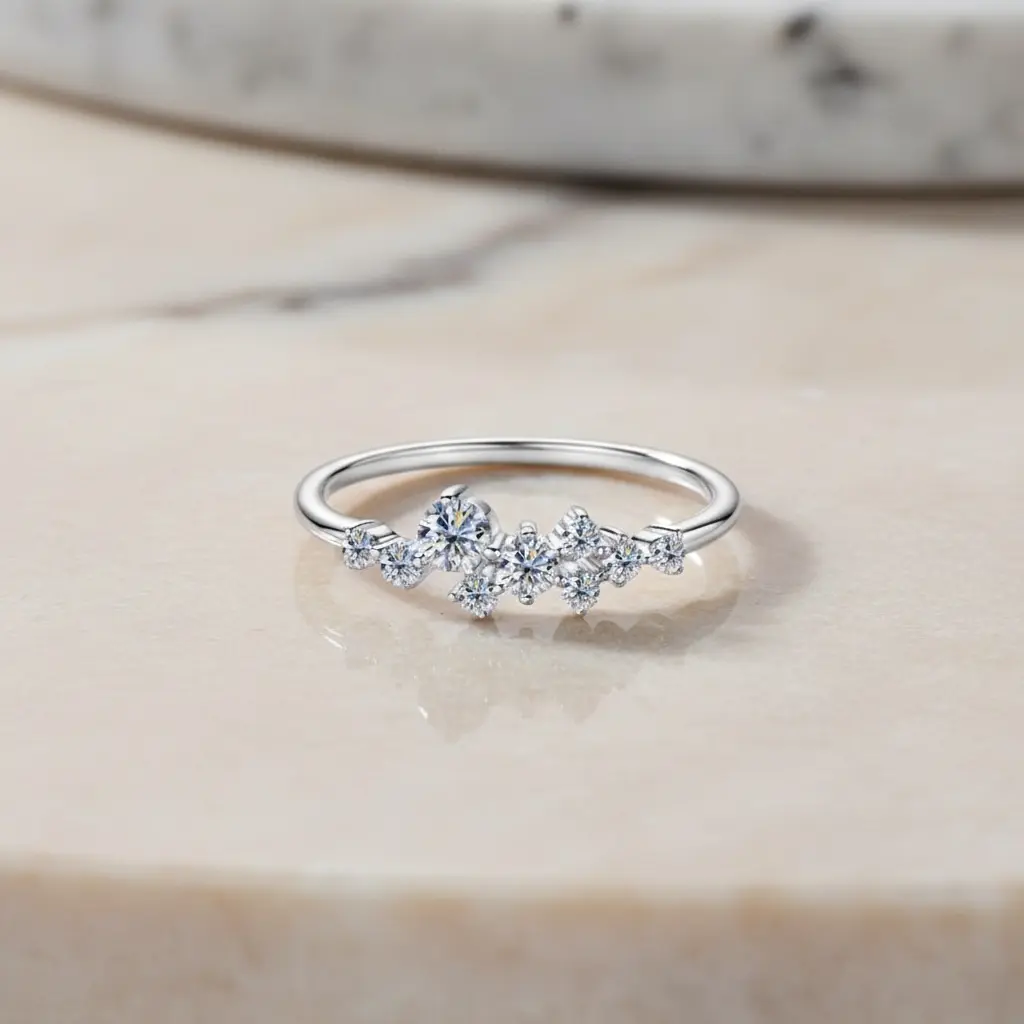 Cluster Moissanite Ring