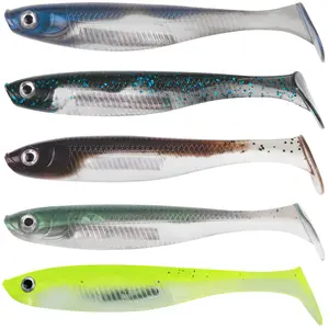 Bombrooster 5-Pack Soft Paddle Tail Swimbaits – Versatile Fishing Lures for Bass, Trout, Freshwater & Saltwater