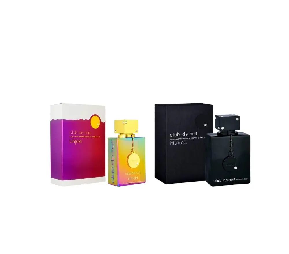 Armaf Bundle | Club De Nuit | Untold + Intense Man | Unisex Fragrance | 100 ML - 3.4 OZ | Eau De Parfum | Amberwood - Saffron & Jasmine
