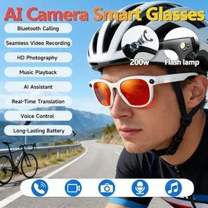 Ai Smart Glasses with LED Flashlight, Bluetooth-compatible Calling, Real-Time Translation, Video Recording, Intelligent Sunglasses
