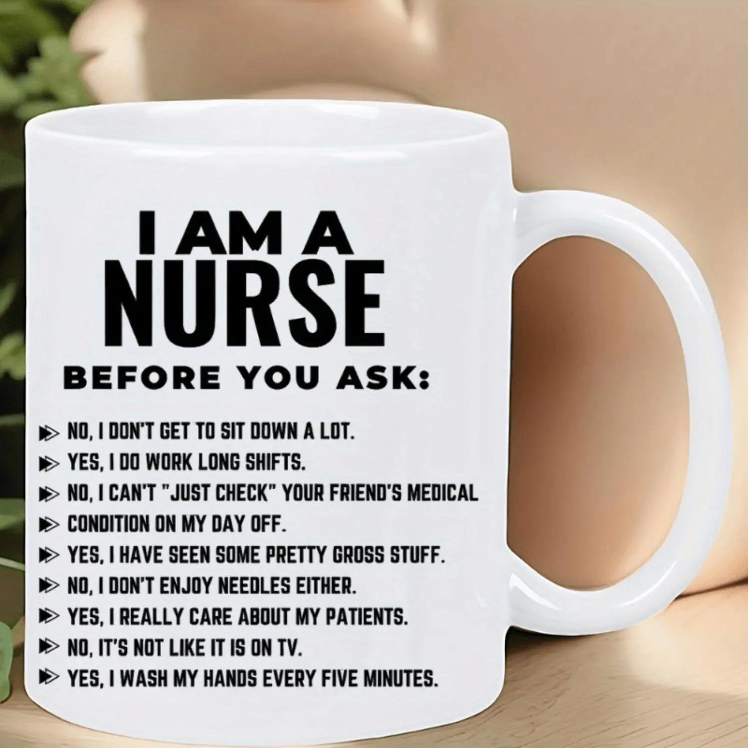 1pc[Thickened Version]Funny Nurse Mug- "I'm a Nurse" Coffee Mug with Workplace Quotes, Safe Ceramic Cup, White Nursing Gift for Nurses, Suitable for Birthdays, Valentine's Day, Medical Professionals- for Office and Home Use, Humorous Design, Durabl