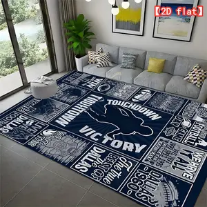 2D flat American football theme pattern collection, carpet, living room carpet, washable living room carpet, washable living room flannel carpet, Washable Area Rug