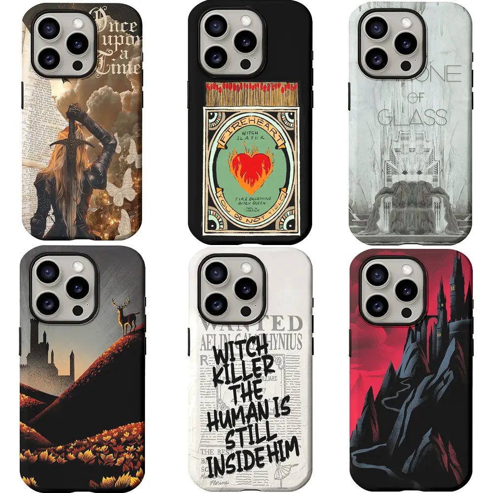 Throne of Glass Protective Smartphone Casing Set - SJM Universe Terrasen Merch, Aelin Galathynius Contemporary Art, Eco-Friendly Shockproof Phone Accessories for iPhone 17,16 Pro Max,15,14 Plus,13,12,11, Ideal Teen Gift