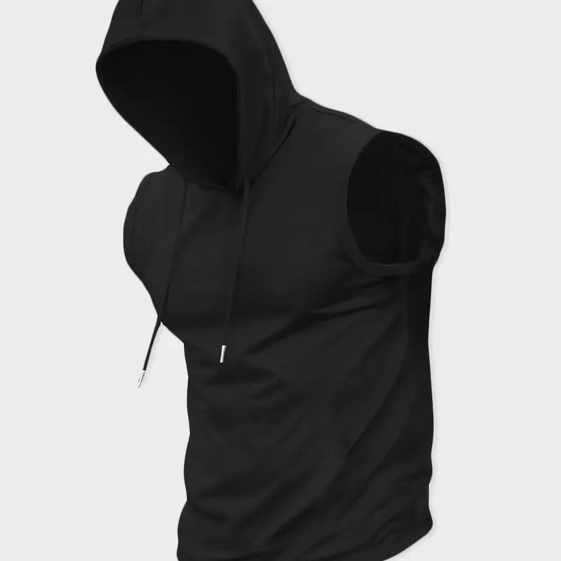 Men's Cartoon Print Zip Up Hooded Tank Top, Regular Fit Casual Sleeveless Hooded Top for Summer, Fashion Men's Clothes for Daily Wear, Casual Fashion Breathable, Sweatshirts, Breathable Streetwear, Casual Fashionable
