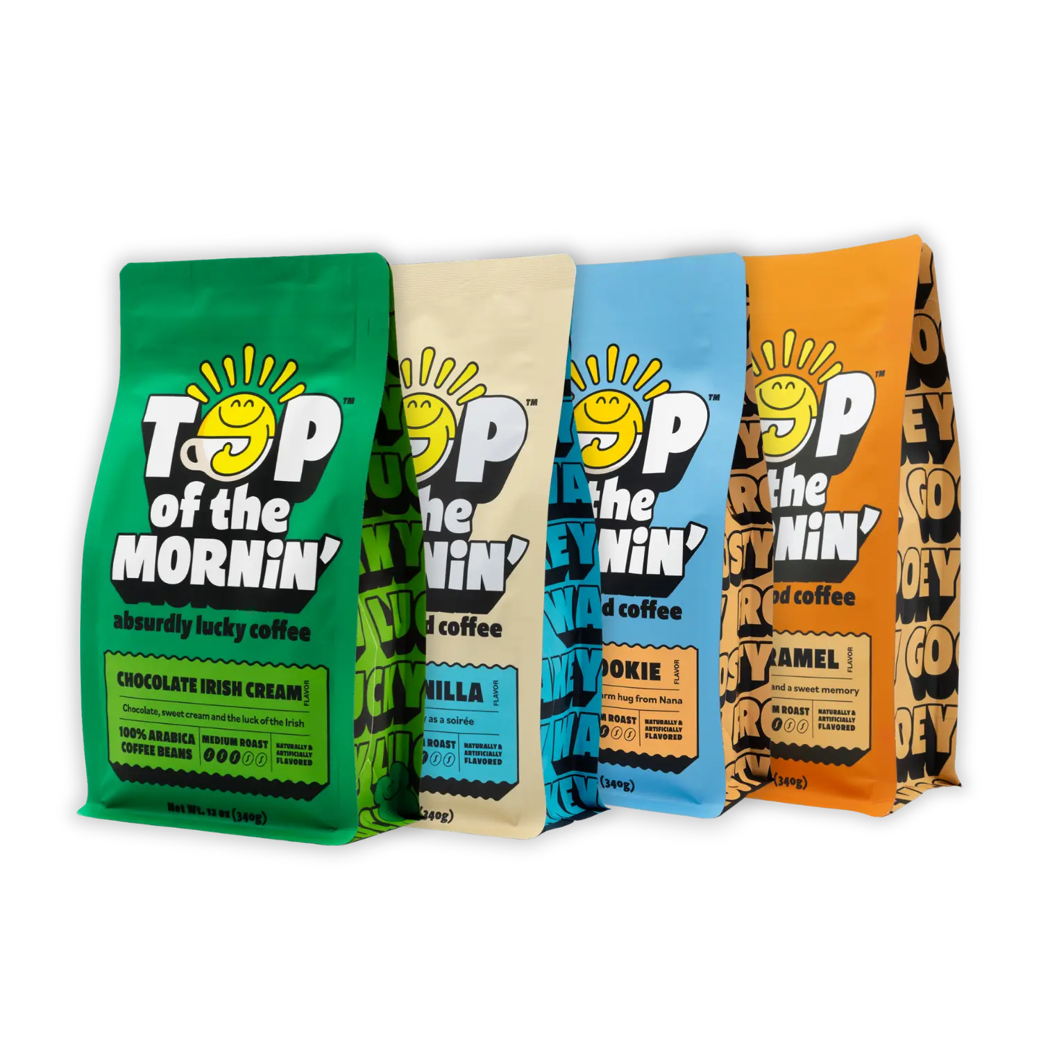 Flavor Adventure Bundle | (4) 12oz Best Seller Flavored Coffee Bags | Whole Bean or Ground