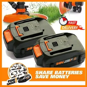 High efficiency 2-PACK FOR WORX WA3525 20V MAX LI-ION POWER SHARE 2.0AH BATTERY WA3520 WA35