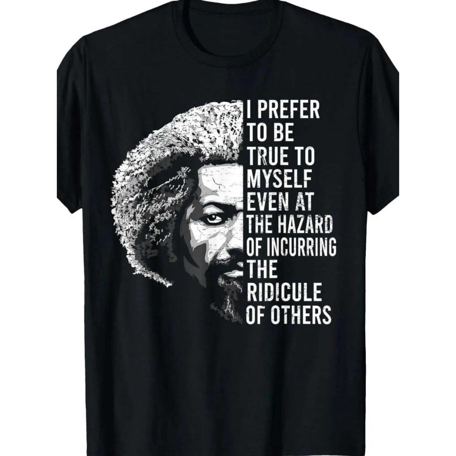 Frederick Douglass Quote Black History Month TShirt Vintage Portrait Signature Unisex Casual Round Neck Short Sleeve Tee