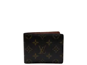 Pre-owned Louis Vuitton COATED CANVAS Small Leather Goods MULTIPLE MONOGRAM MEN SHORT WALLET