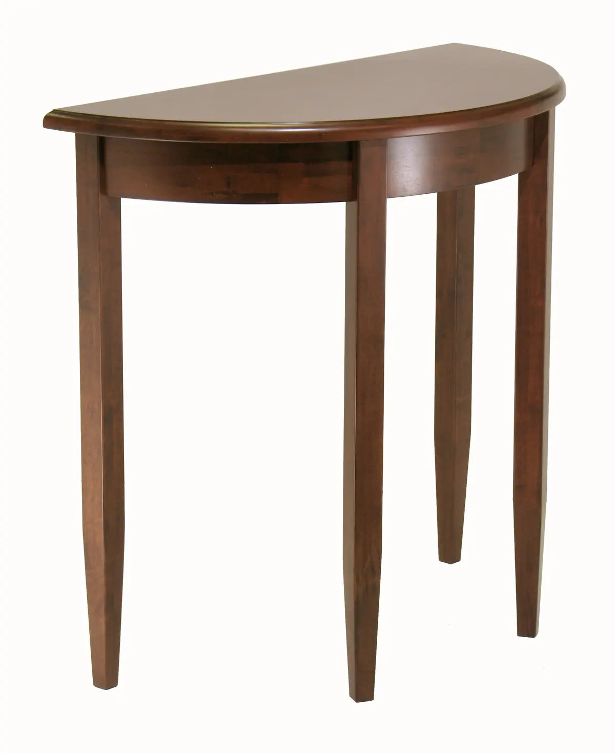 212 MAIN Concord Half Circle Half Moon Solid Wood Table 94132 - Antique Walnut Finish, High Quality Pantryware, 32"l x 15.9"w x 30"h, Lifestyle Indoor Home Furniture Piece