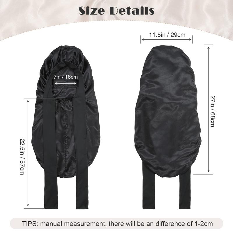 AWAYTR Long Single Layer Satin Bonnet Silk Like Hair Bonnets for Women Sleeping Cap for Hair with Elastic Tie Band Hair Care Cap TikTokShopBlackFriday