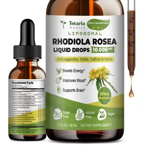 Totaria 16 in 1 Liposomal Rhodiola Rosea Tincture - Ashwagandha, L-Theanine, Saffron, and Ultra Strength Rhodiola Cortisol Supplement - Healthcare, Edible