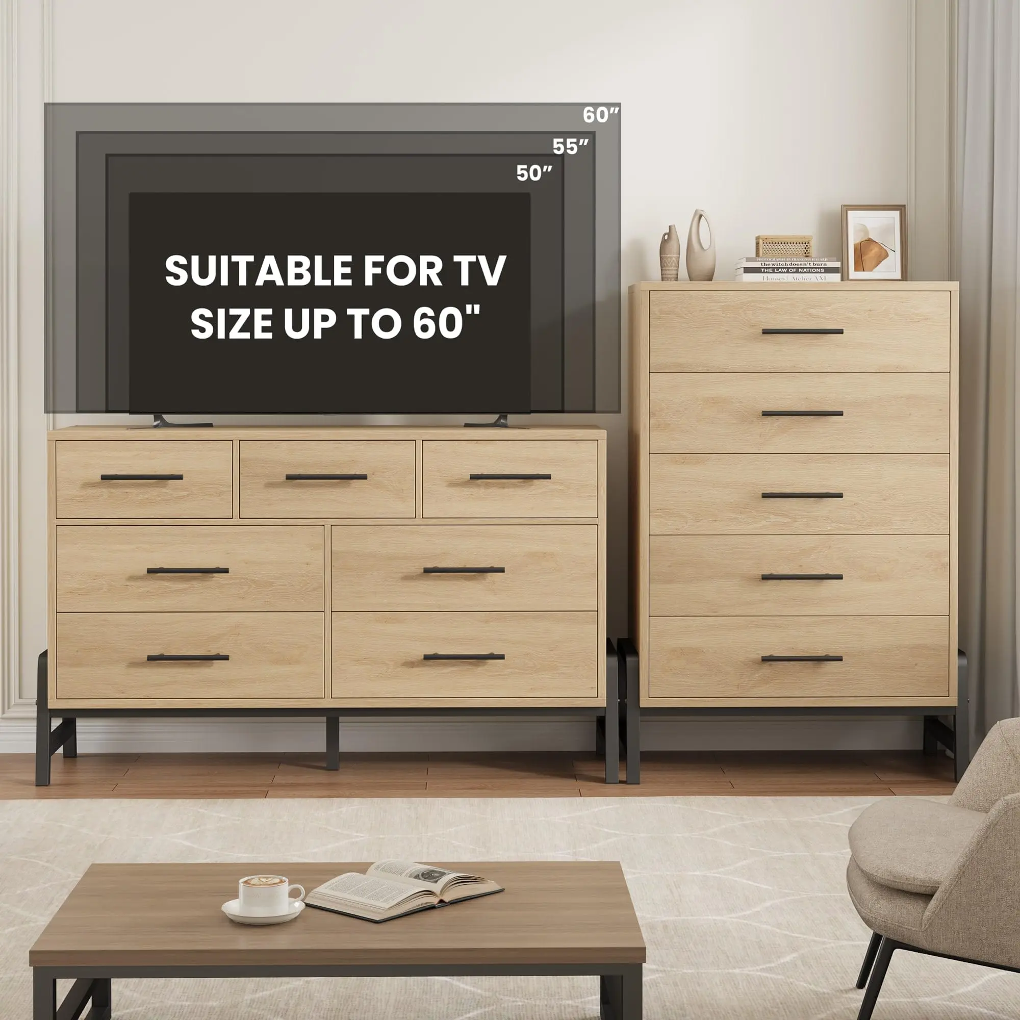 Original wood (5-drawer chest)