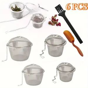 4 Size Stainless Steel Tea Strainer Infuser Tea ball Locking Ball Tea Spice Mesh Herbal Ball Cooking tools With Chain