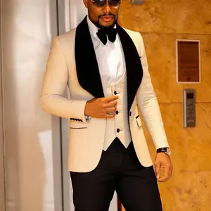 Mens 3 Piece Floral Tuxedo, Jacquard Slim Suit Set, Paisley Blazer Vest And Pants For Prom Wedding