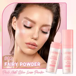 Handaiyan Polvo De Hadas Fairy Dust Highlighter Set - Shimmer Spray & Patting Powder for Face & Body, Long-Lasting Sparkle for Party/Concert, Airbrush, Radiance
