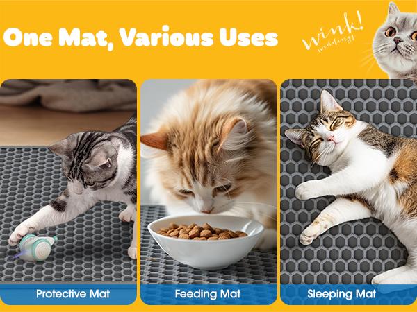 Cat Litter Mat, Trapping Litter Mat for Cats, Waterproof Non-Slip Pet Mat, Gray Medium S