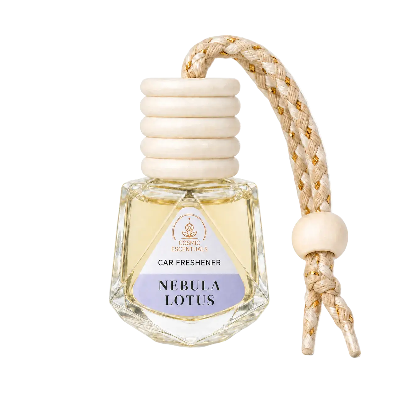 Nebula Lotus Diffuser Essential Oil Car Freshener - Rearview Clip, Handmade Batch, Braided Cord, Refillable Oil, Long-Lasting Cars Accessories