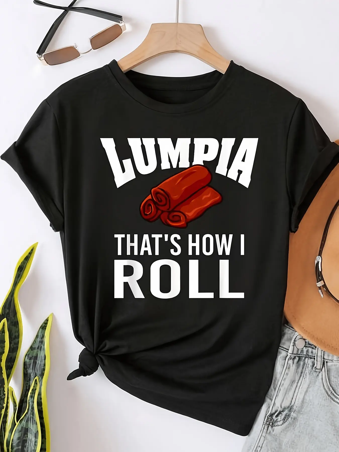 Lumpia How I Roll Wrapper Proudly Filipino Asia Fo unisex soft cotton short sleeve t shirt, vintage graphic casual tee for men women teens, perfect birthday holiday gift for camping travel gym daily street  wear