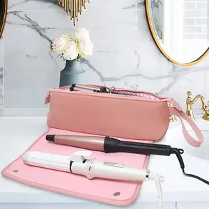 Travel Hair Tool Bag Set, Heat Resistant Pad & Curling Iron Storage Organizer, Essential Accessories for Styling Essentials
