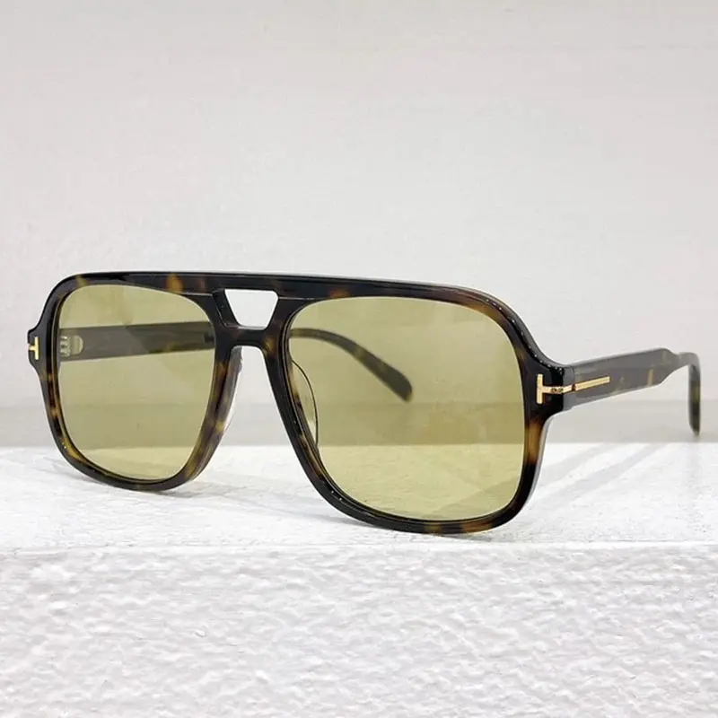 Vintage Classic Brand Designer Double Bridge Square Sunglasses Women For Men Male Luxury Sun Glasses Punk Big Frame Shades UV400