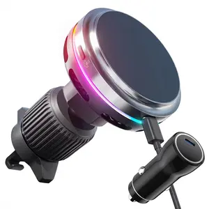 Qi2.2 25W Car Mount Charger,Wireless Car Charger with Cooling Fan & Backlight,Vent Phone Mount with 45W Car Adapter,360°Rotation Magnetic Phone Holder for iPhone 17/16/15/14/13