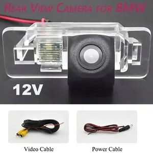High Definition Rear View Camera for BMW Series 1, 3, 5, 7, E39, E53, E82, E90, E91, X3, X5, X6 with Night Vision for Reverse Parking, Operates on 12V, Without Battery