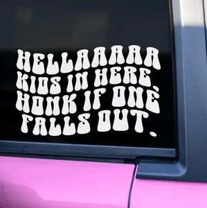 Hella Kids in Here Honk If One Falls Out Car Decal