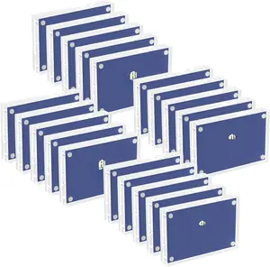 Mini Picture Frame 2.5x3.5 inch   Photo Business Clear Card Frame 20mm Thick Double Sided Wallet Size Desktop Display Frames for Cards Photos Office Home Decor 20 count