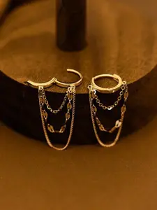 Elegant Chain Hoop Earrings for Women & Girls, Casual All-Season Jewelry, Perfect Gift Choice, Ring-Shaped Ear Rings, Versatile Earrings