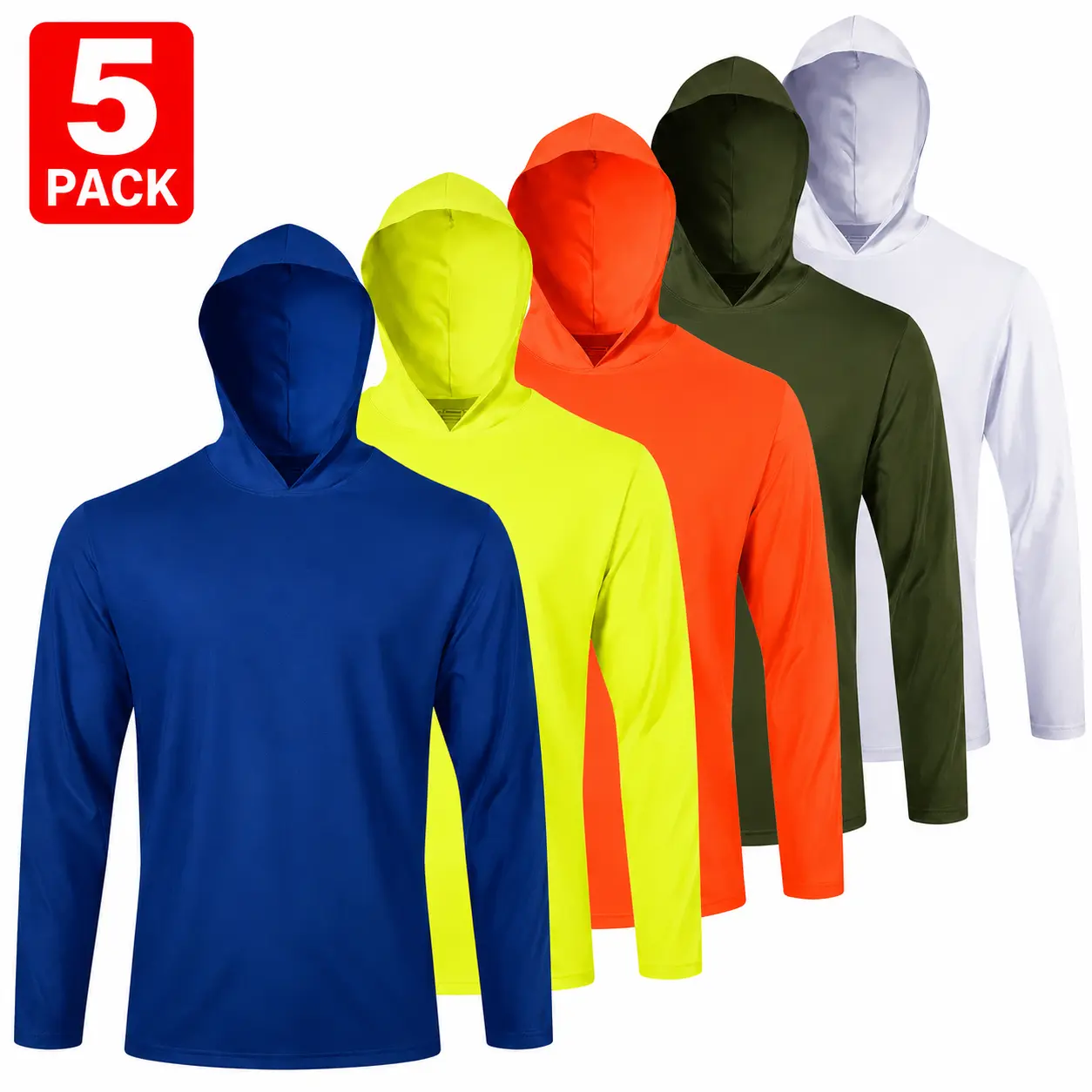 LeeHanTon Men's Sun Shirts Sun Protection Hoodie Shirt UPF 50+ Long Sleeve Work Athletic Shirt with Hooded for Fishing Hiking