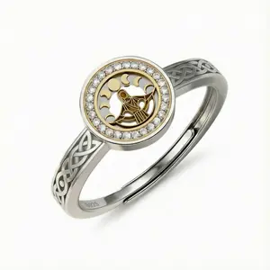 Sterling Silver Hecate Ring Goddess Hecate Moon Phase Guardian Amulet Ring Moon Phase Ring Witchcraft Paganism Moon Sterling Silver Hecate Original Design Moon Goddess Hecate Mysticism-Inspired Luxury Jewelry