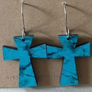 Turquoise Cross Earrings