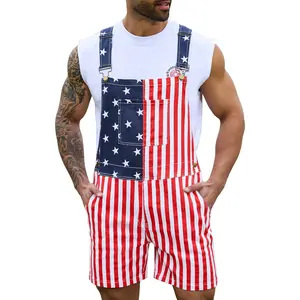 Odefou Bib Overalls for Men Shorts Romper Festival Jumpsuits Fashion Coveralls