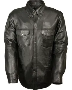 Milwaukee Leather Men's Lightweight Shirt Big And Tall - Lkm1600-Black-5X