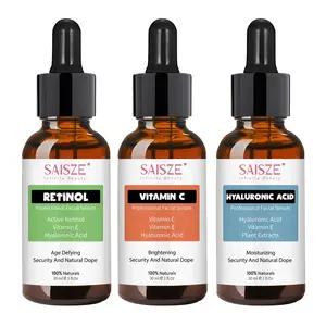 SAISZE 3-in-1 Anti-Aging Serum Set with Retinol, Vitamin C & Hyaluronic Acid - Day & Night Face Firming & Hydrating Skincare Kit Comfort
