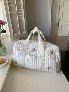 Women's Casual New Embroidery Large Capacity, Lightweight Handbag Travel Duffle Bag for All Seasons, No Hanging Accessories Included