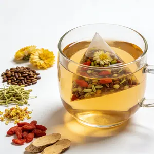 Chrysanthemum & Cassia Seed Tea – Detox & Relax | Eye Care & Liver Cleanse | Infused with Goji Berries, Honeysuckle, Osmanthus & Burdock Root | Natural Herbal Tea Bags 150g(5g*30bags)