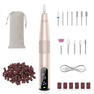HEBACA Cordless Nail Drill Set, Electric Nail Files and Buffers Drill Nails for Natural or Acrylic Gel Nails - Rechargeable Nail File Nail Drill Machine Manicure Nail Dremel Kit Cutics