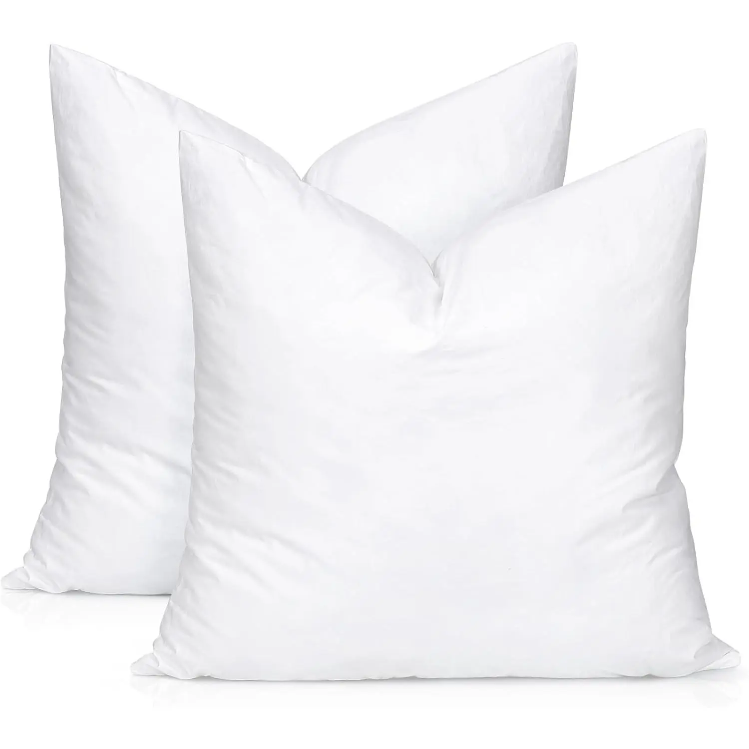 Synthetic Down  Pillow Insert, 12x12 Down Alternative Throw Pillow Insert. Ultra Soft Fluffy Sleeping Pillow with  Cotton Cover, Decorative Pillows Set of 2-White